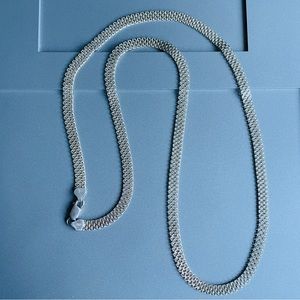 Italian Sterling Silver 6mm Mesh Chain Long 30” Men’s or Unisex Necklace…